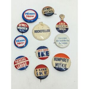 Vintage Political Pins Lot of  11 Political Campaign Collectibles